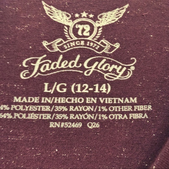 Shiny Wine Colored Tee - Picture 3 of 5